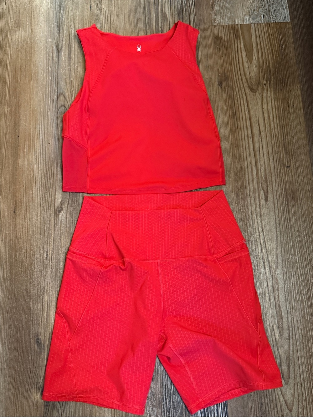 Red Spyder Bike Shorts & Crop Tank Set